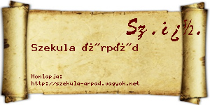 Szekula Árpád névjegykártya