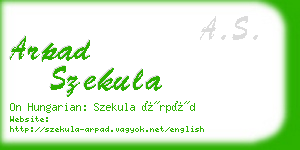 arpad szekula business card
